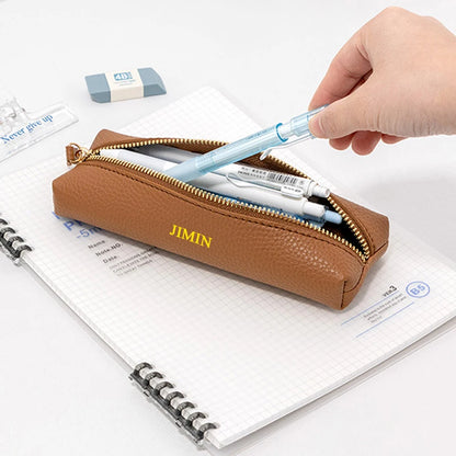 Personalisiertes Leder-Etui für Stifte – Mit Namensgravur – Stilvolles Accessoire für Schule, Büro oder Business