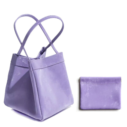 Luxuriöse Damen Bucket Handtasche aus Seide & Wildleder mit Schultergurt – Personalisierbar mit Namen