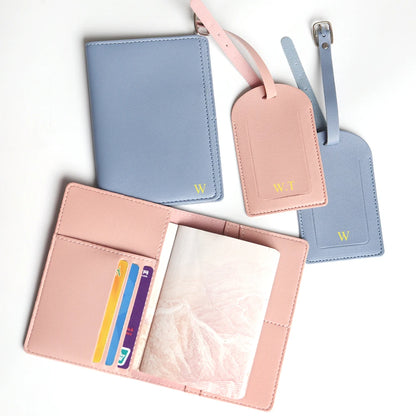 Personalisiertes Reisepass-Cover-Set – Mit Namensgravur – Stilvolles & praktisches Reiseaccessoire