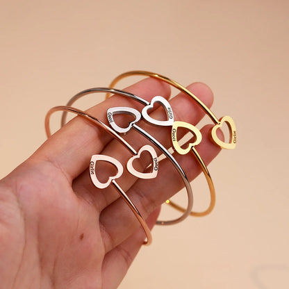 Personalisierbares Herz-Armband für Frauen – Edelstahl mit Gravur