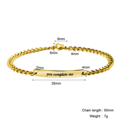 Personalisierbares Paar-Armband für Verliebte – Edelstahl mit Gravur als Set