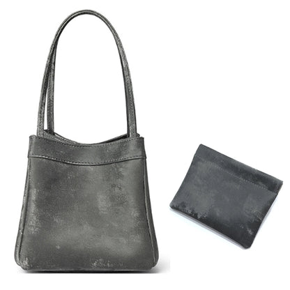 Luxuriöse Damen Bucket Handtasche aus Seide & Wildleder mit Schultergurt – Personalisierbar mit Namen