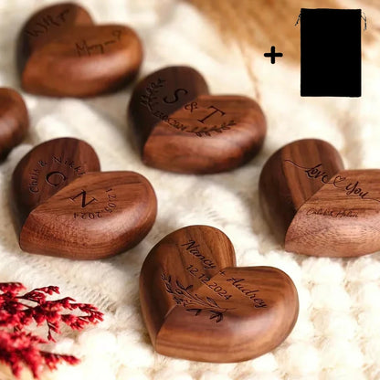 Herzförmige Holz-Ringschachtel – Stilvolle Aufbewahrung mit Gravur