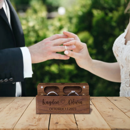 Ringschachtel aus Walnussholz – Perfekt für Verlobung oder Hochzeit