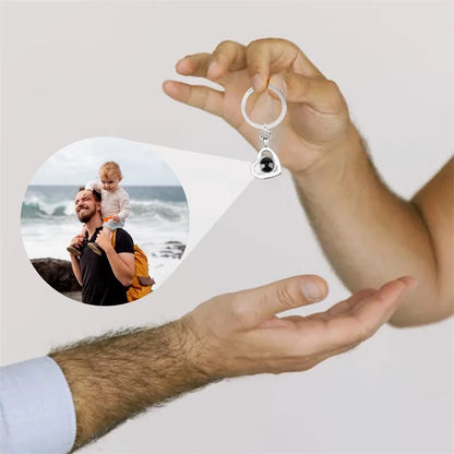 Personalisierter Foto-Projektions-Schlüsselanhänger in 3 Designs –  für Jahrestage & Erinnerungsgeschenke