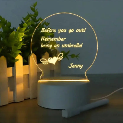 Kreative LED-Schreibtafel – Desk-Lampe mit personalisierbarer Nachricht