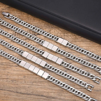 Personalisierbares Cuban Chain Armband für Männer – Edelstahl mit Namensgravur