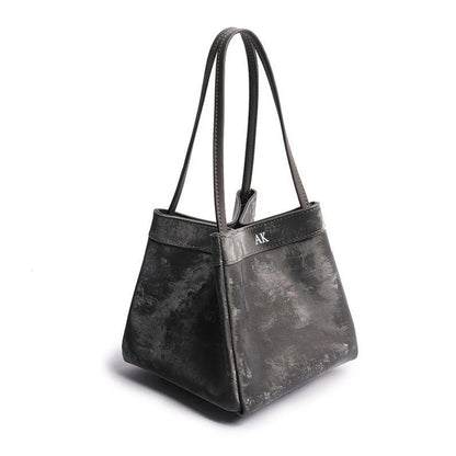 Luxuriöse Damen Bucket Handtasche aus Seide & Wildleder mit Schultergurt – Personalisierbar mit Namen