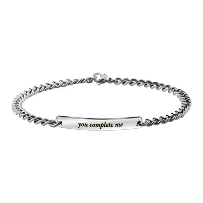 Personalisierbares Paar-Armband für Verliebte – Edelstahl mit Gravur als Set