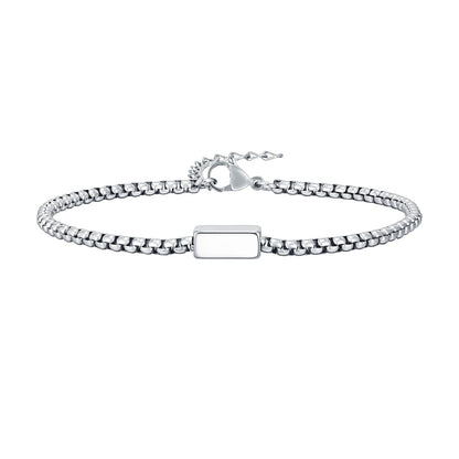 Personalisiertes Armband für Männer, Box-Chain-Stil aus Edelstahl