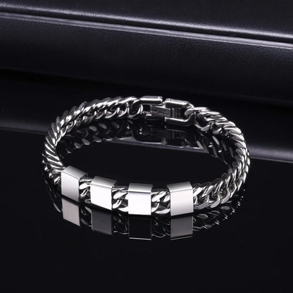 Personalisierbares Cuban Chain Armband für Männer – Edelstahl mit Namensgravur