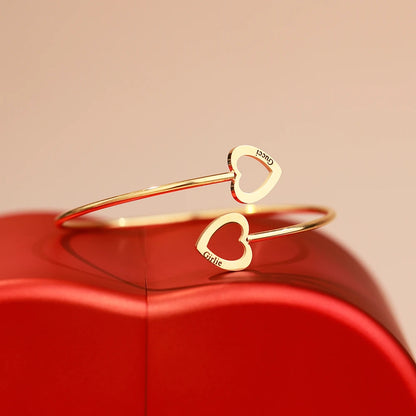 Personalisierbares Herz-Armband für Frauen – Edelstahl mit Gravur