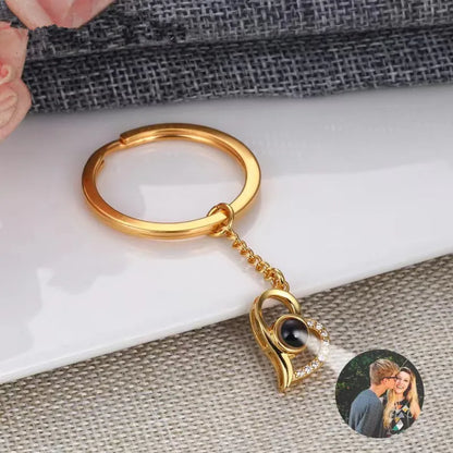 Personalisierter Foto-Projektions-Schlüsselanhänger in 3 Designs –  für Jahrestage & Erinnerungsgeschenke