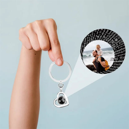 Personalisierter Foto-Projektions-Schlüsselanhänger in 3 Designs –  für Jahrestage & Erinnerungsgeschenke
