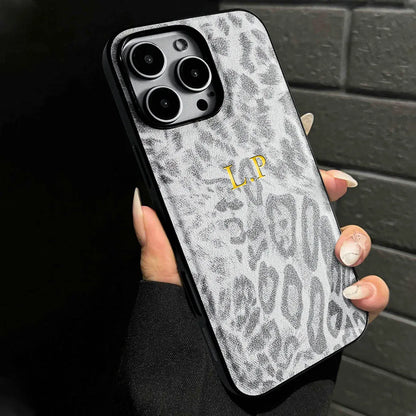 Personalisiertes iPhone-Hülle mit Leopardenmuster – Luxuriöses Leder-Design für iPhone 12, 13, 14, 15, 16 (Pro, Max)