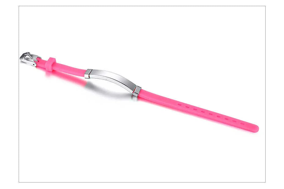Personalisierbare ID-Armbänder für Jungen und Mädchen, aus weichem Silikon und Edelstahl