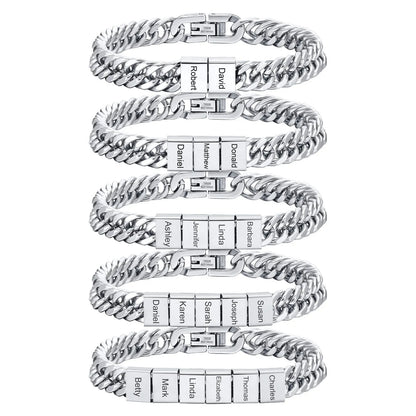 Personalisierbares Cuban Chain Armband für Männer – Edelstahl mit Namensgravur