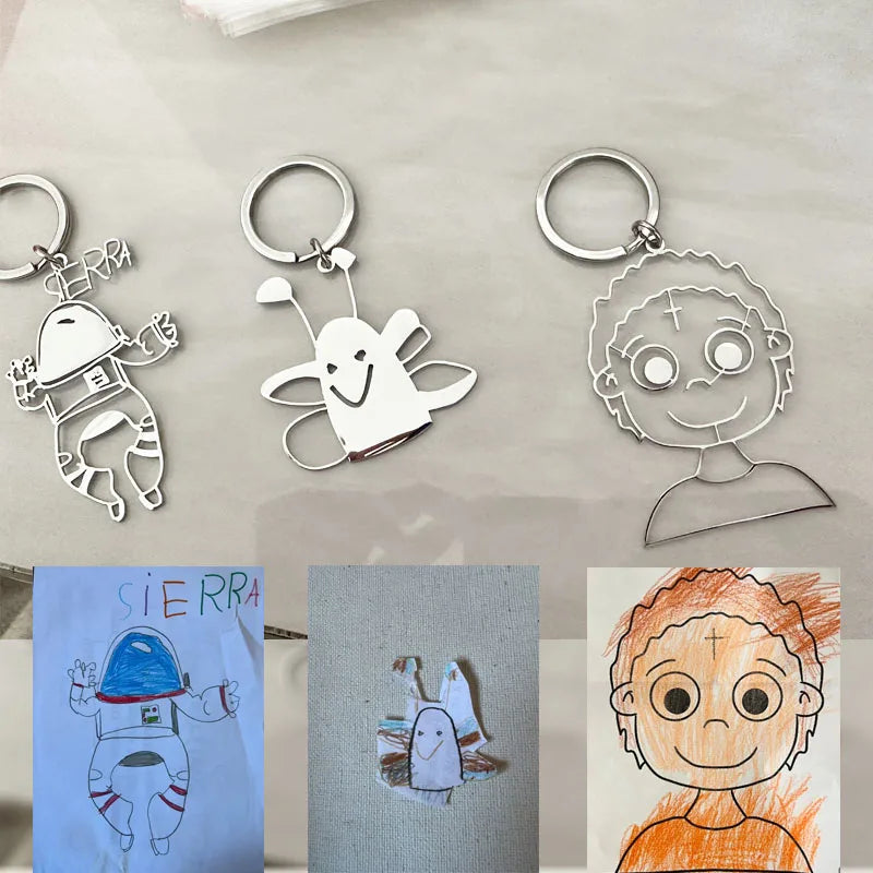Kinder-Zeichnung wird zum Schlüsselanhänger – Einzigartiges Geschenk für oder von Kinder