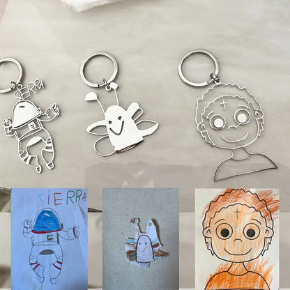 Kinder-Zeichnung wird zum Schlüsselanhänger – Einzigartiges Geschenk für oder von Kinder
