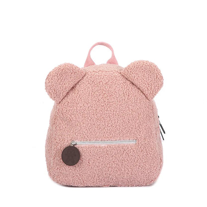 Flauschiger Rucksack mit Bärenohren aus Fleece – Perfekt für Schule, Reisen oder Einkaufen