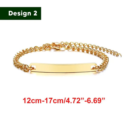 Armband für Baby-Mädchen und Junge, aus Edelstahl, längenverstellbar mit Namensgravur