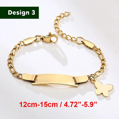 Armband für Baby-Mädchen und Junge, aus Edelstahl, längenverstellbar mit Namensgravur