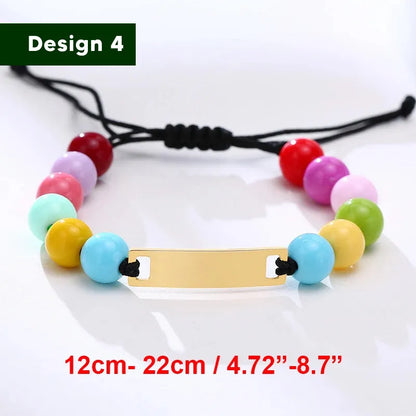 Armband für Baby-Mädchen und Junge, aus Edelstahl, längenverstellbar mit Namensgravur