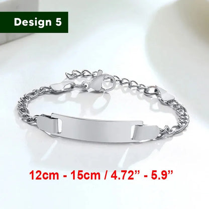 Armband für Baby-Mädchen und Junge, aus Edelstahl, längenverstellbar mit Namensgravur