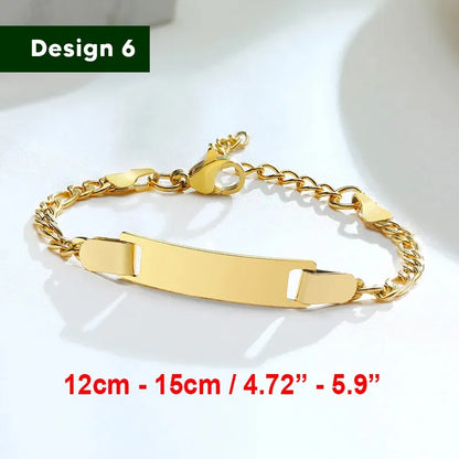 Armband für Baby-Mädchen und Junge, aus Edelstahl, längenverstellbar mit Namensgravur