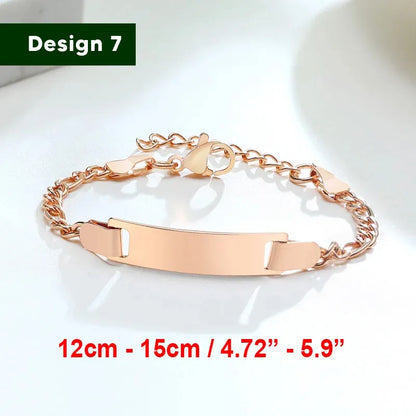Armband für Baby-Mädchen und Junge, aus Edelstahl, längenverstellbar mit Namensgravur