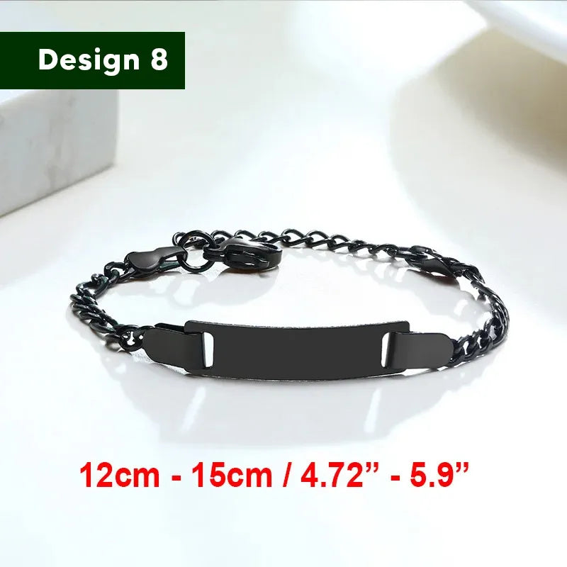 Armband für Baby-Mädchen und Junge, aus Edelstahl, längenverstellbar mit Namensgravur