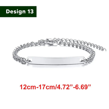 Armband für Baby-Mädchen und Junge, aus Edelstahl, längenverstellbar mit Namensgravur