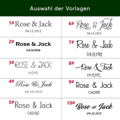 Herzförmige Walnussholz Ringschachtel mit Gravur