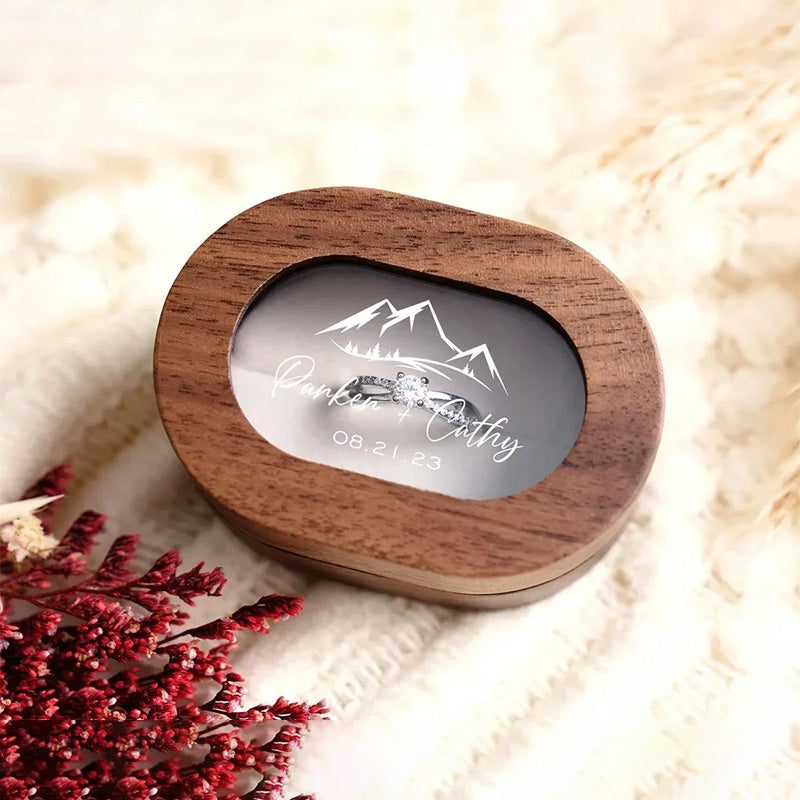 Ringschachtel aus edlem Holz - Aufbewahrung für Verlobungs- und Eheringe