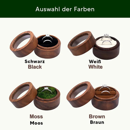 Ringschachtel aus Walnusshoolz mit Gravur – Für Verlobungs- oder Eheringe