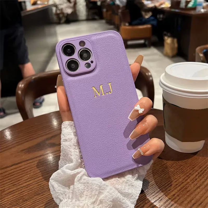 Personalisiertes iPhone-Hülle mit Namensgravur – Leder-Design für iPhone