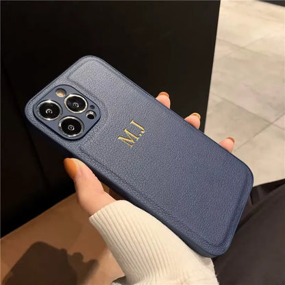 Personalisiertes iPhone-Hülle mit Namensgravur – Leder-Design für iPhone